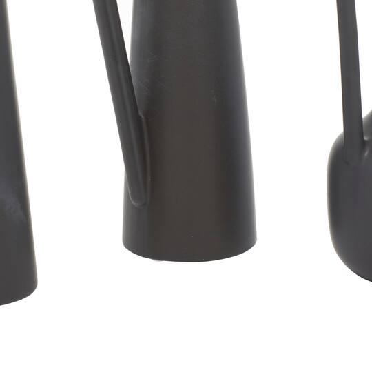 CosmoLiving by Cosmopolitan Set of 3 Dark Gray Ceramic Modern Vase, 12", 13", 11"